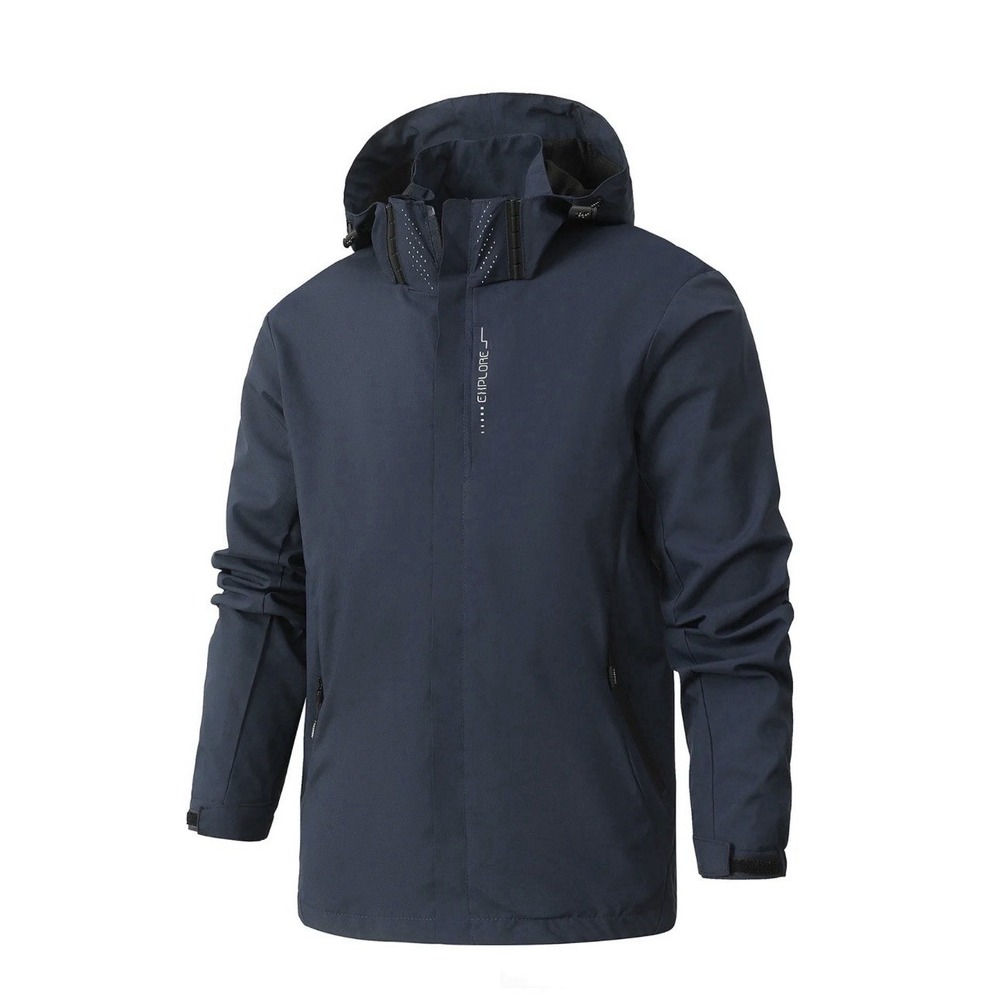 Rciityk Rain Wind Jacket Mens XL Blue Brand New Detachable Hood Windbreaker